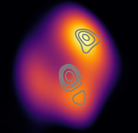 ALMA image of MWC758 with VLA contours